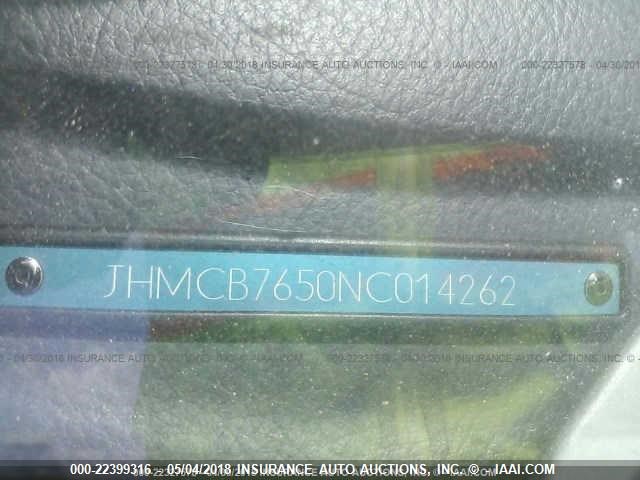 JHMCB7650NC014262 - 1992 HONDA ACCORD LX/EX WHITE photo 9