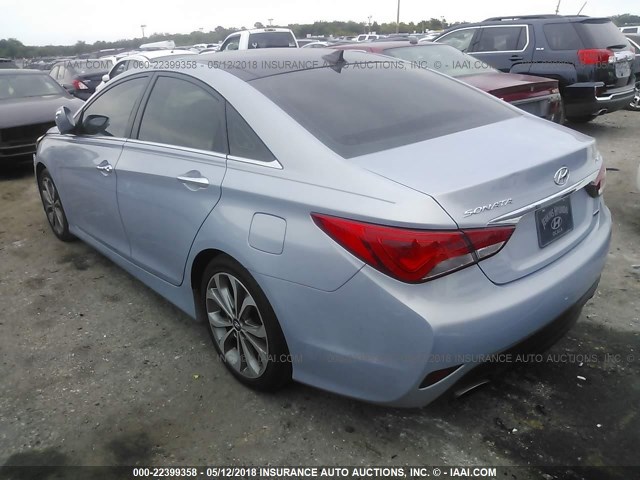 5NPEC4AB7EH857074 - 2014 HYUNDAI SONATA SE/LIMITED Light Blue photo 3