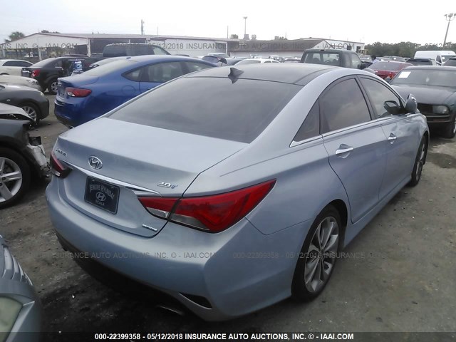 5NPEC4AB7EH857074 - 2014 HYUNDAI SONATA SE/LIMITED Light Blue photo 4