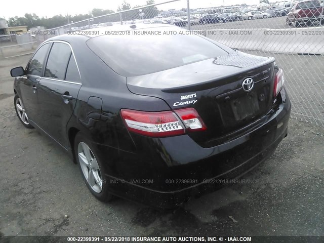 4T1BK3EK5BU128630 - 2011 TOYOTA CAMRY SE/LE/XLE BLACK photo 3