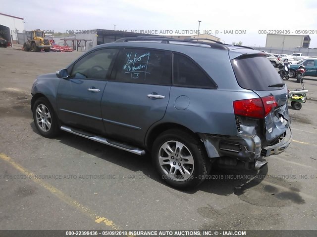 2HNYD28228H505306 - 2008 ACURA MDX BLUE photo 3