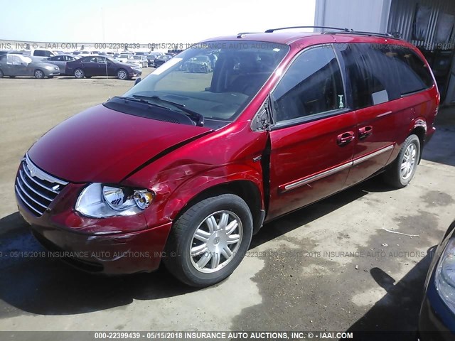 2A8GP54L57R274718 - 2007 CHRYSLER TOWN & COUNTRY TOURING RED photo 2