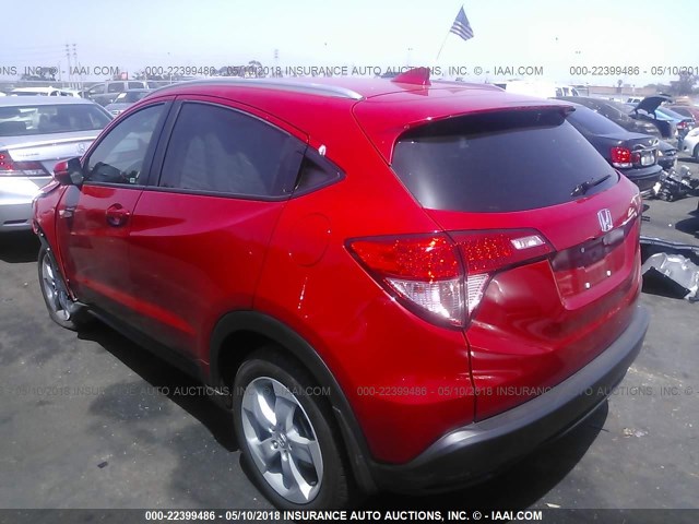 3CZRU5H79GM718481 - 2016 HONDA HR-V EXL RED photo 3