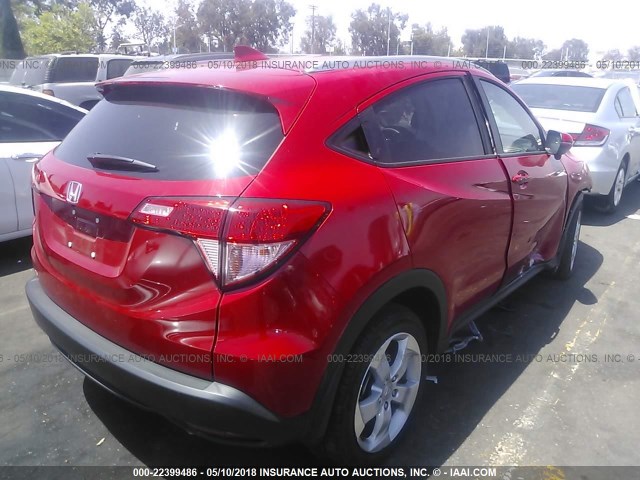 3CZRU5H79GM718481 - 2016 HONDA HR-V EXL RED photo 4