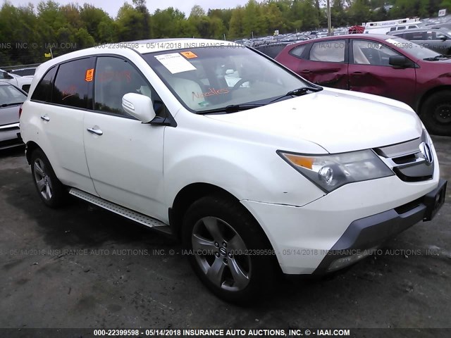 2HNYD28897H531517 - 2007 ACURA MDX SPORT WHITE photo 1