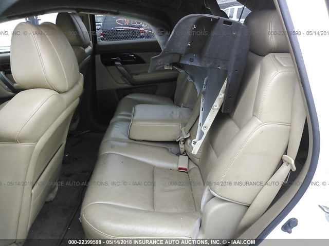 2HNYD28897H531517 - 2007 ACURA MDX SPORT WHITE photo 8