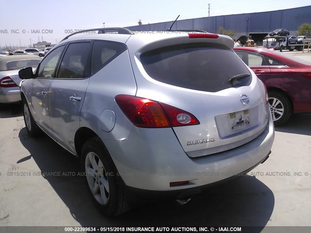 JN8AZ18U49W028129 - 2009 NISSAN MURANO S/SL SILVER photo 3