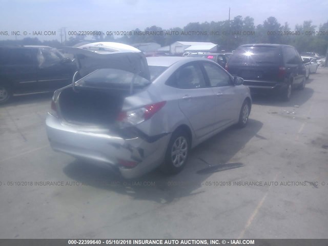 KMHCT4AE1DU347370 - 2013 HYUNDAI ACCENT GLS/GS SILVER photo 4