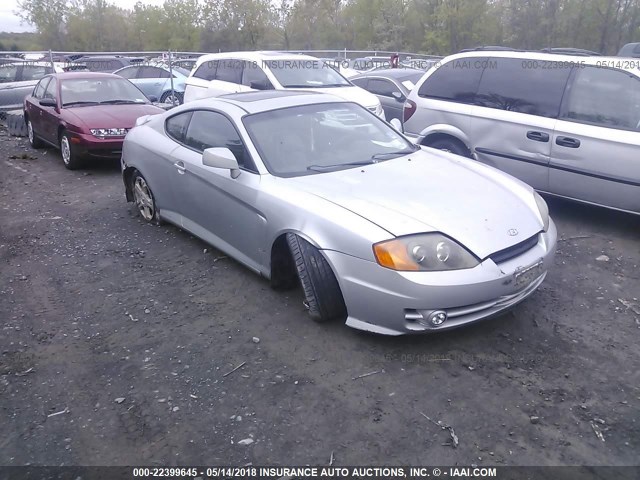 KMHHN65F43U075345 - 2003 HYUNDAI TIBURON GT SILVER photo 1