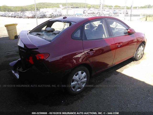 KMHDU46D38U309064 - 2008 HYUNDAI ELANTRA GLS/SE/LIMITED RED photo 4