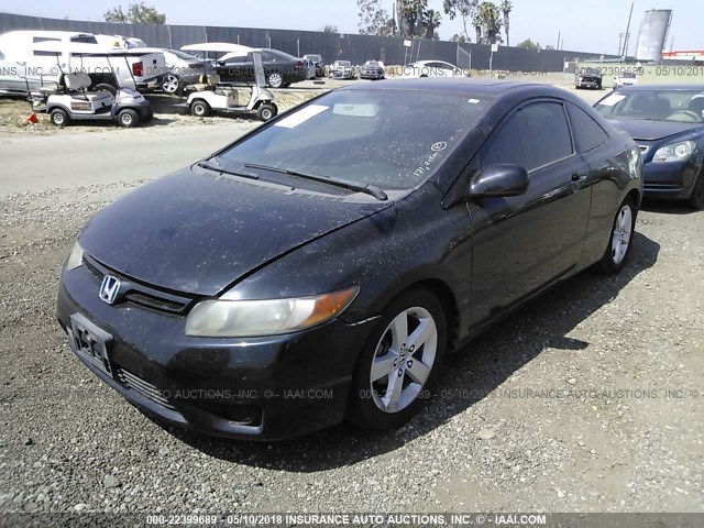 2HGFG12857H547593 - 2007 HONDA CIVIC EX BLACK photo 2