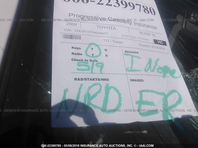 JTKDE167890286473 - 2009 TOYOTA SCION TC 白色 照片 7