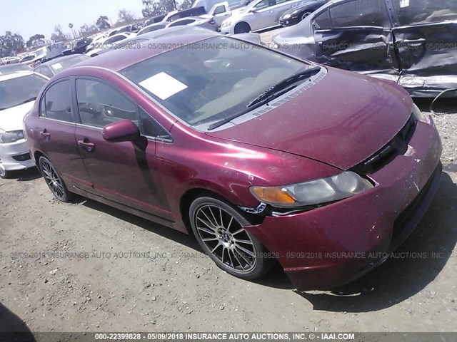 1HGFA16556L100409 - 2006 HONDA CIVIC LX BURGUNDY photo 1