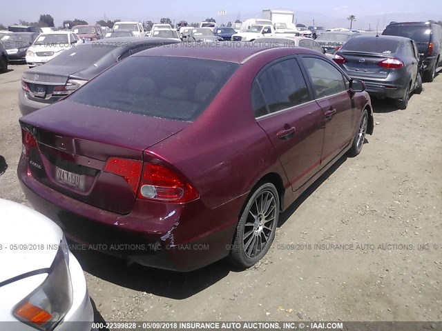 1HGFA16556L100409 - 2006 HONDA CIVIC LX BURGUNDY photo 4