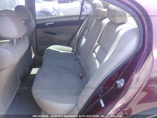 1HGFA16556L100409 - 2006 HONDA CIVIC LX BURGUNDY photo 8