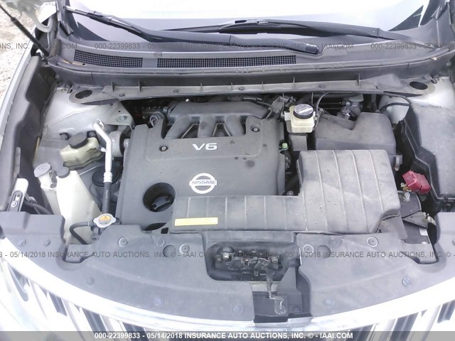 JN8AZ18W29W113102 - 2009 NISSAN MURANO S/SL/LE SILVER photo 10