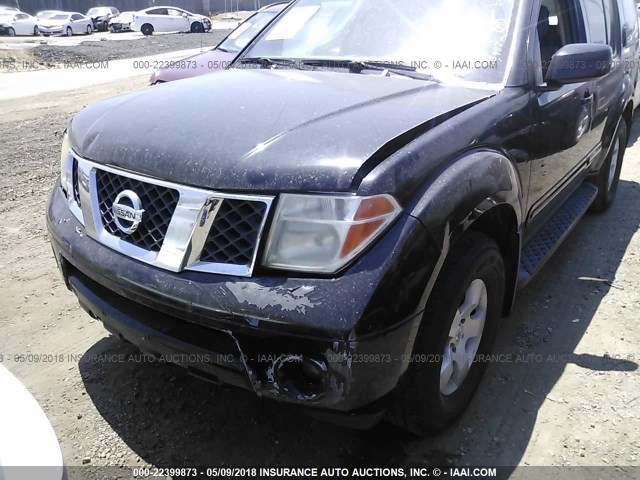 5N1AR18UX7C610161 - 2007 NISSAN PATHFINDER LE/SE/XE BLACK photo 6