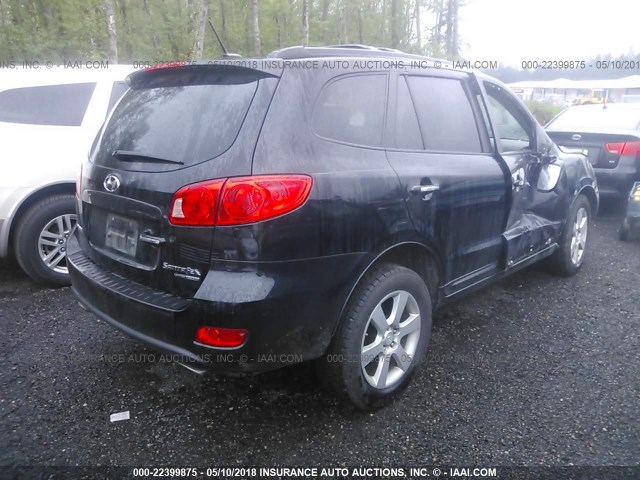 5NMSH73E17H039899 - 2007 HYUNDAI SANTA FE SE/LIMITED BLACK photo 4