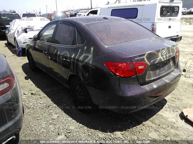 KMHDU46D68U395471 - 2008 HYUNDAI ELANTRA GLS/SE/LIMITED PURPLE photo 3