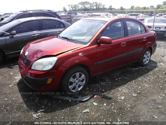 KNADE123476228992 - 2007 KIA RIO LX/SX RED photo 2