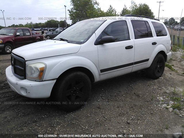 1D4HD48N16F161111 - 2006 DODGE DURANGO SLT WHITE photo 2