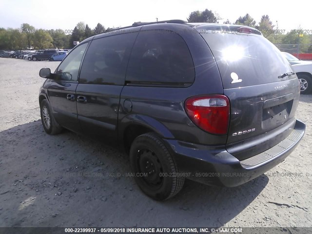 1D4GP45R37B154082 - 2007 DODGE CARAVAN SXT BLUE photo 3