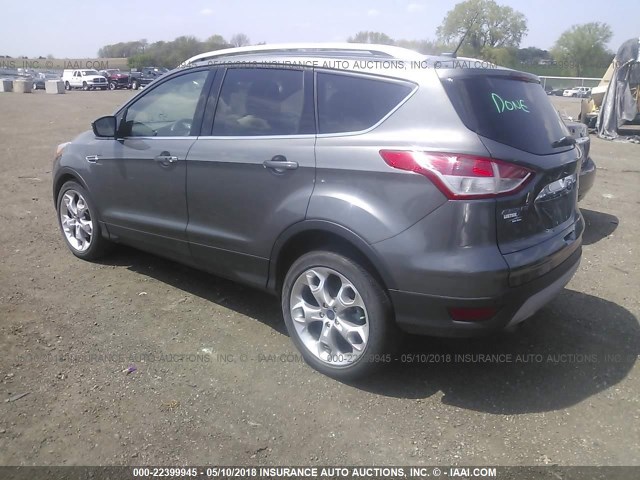 1FMCU9JX7EUB30256 - 2014 FORD ESCAPE TITANIUM GRAY photo 3