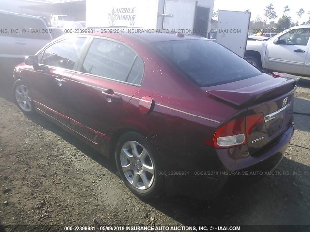 1HGFA16999L021185 - 2009 HONDA CIVIC EXL RED photo 3