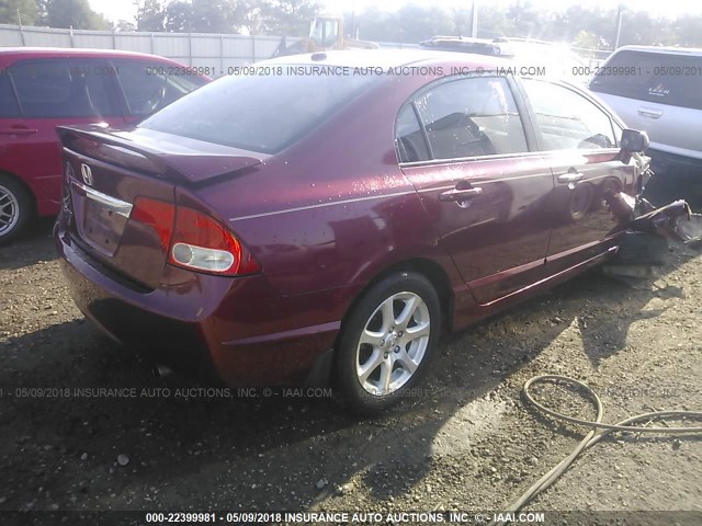 1HGFA16999L021185 - 2009 HONDA CIVIC EXL RED photo 4