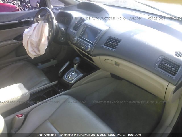 1HGFA16999L021185 - 2009 HONDA CIVIC EXL RED photo 5