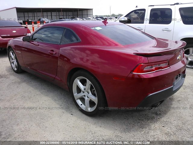 2G1FC1E37E9155631 - 2014 CHEVROLET CAMARO LT RED photo 3