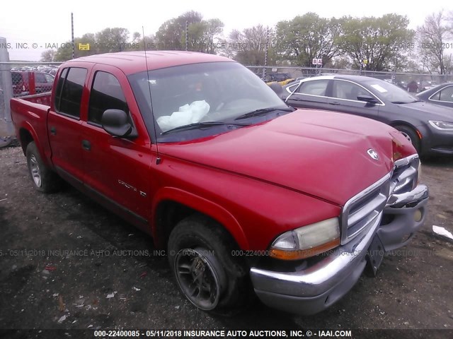 1B7GG2AN11S104521 - 2001 DODGE DAKOTA QUAD RED photo 1