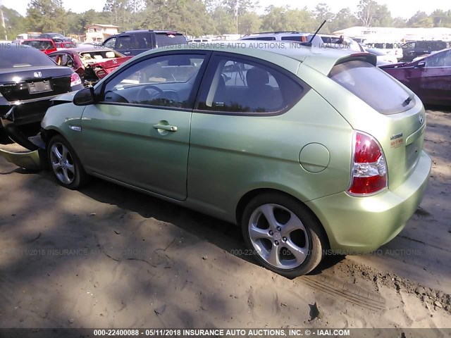 KMHCN36C18U082645 - 2008 HYUNDAI ACCENT SE GREEN photo 3