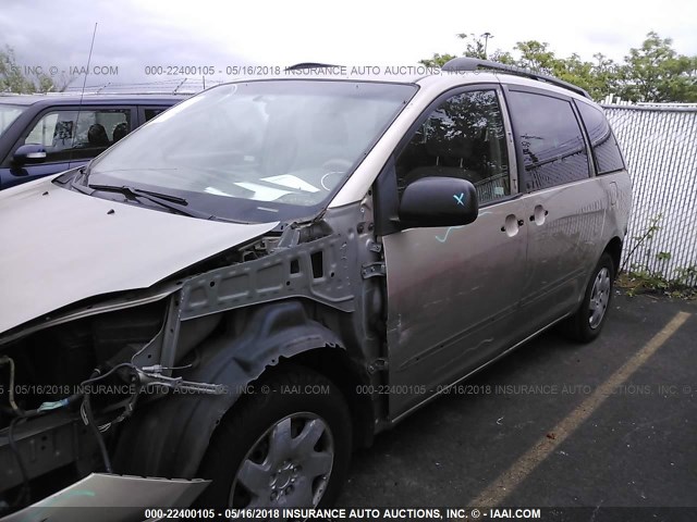 5TDZA23C46S433462 - 2006 TOYOTA SIENNA CE/LE BROWN photo 2