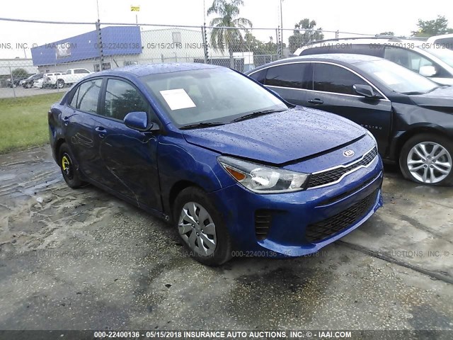 3KPA24ABXJE053528 - 2018 KIA RIO LX/S BLUE photo 1