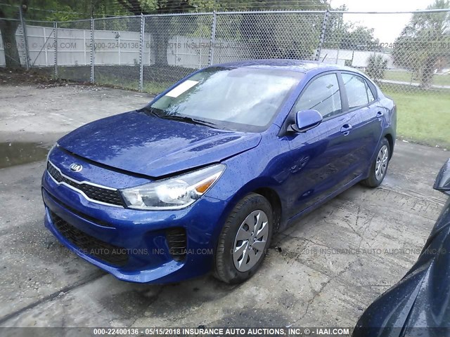 3KPA24ABXJE053528 - 2018 KIA RIO LX/S BLUE photo 2