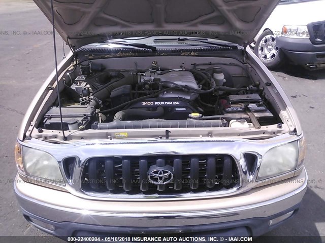 5TEGN92N74Z325991 - 2004 TOYOTA TACOMA DOUBLE CAB PRERUNNER GOLD photo 10
