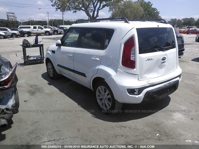 KNDJT2A68C7364172 - 2012 KIA SOUL +/!/SPORT WHITE photo 3