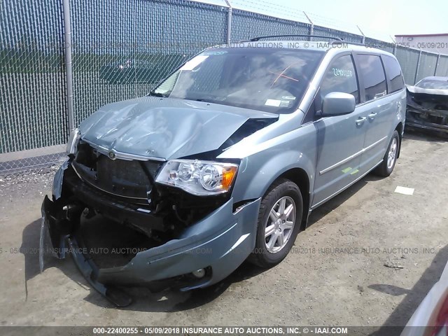 2A4RR8DX2AR392919 - 2010 CHRYSLER TOWN & COUNTRY TOURING PLUS Light Blue photo 2