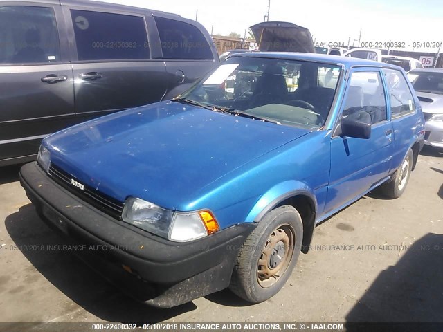 1NXAE82G0HZ429413 - 1987 TOYOTA COROLLA FX BLUE photo 2