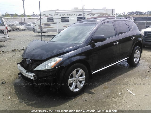 JN8AZ08W66W520801 - 2006 NISSAN MURANO SL/SE/S BLACK photo 2