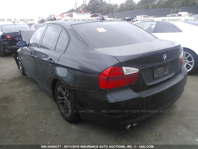 WBAVC53518FZ86355 - 2008 BMW 328 I SULEV BLACK photo 3