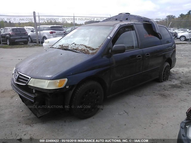 5FNRL18544B067731 - 2004 HONDA ODYSSEY LX BLUE photo 2