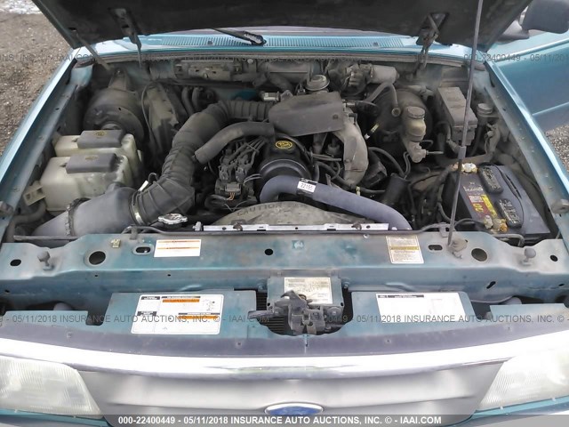 1FTCR14A3TPB15716 - 1996 FORD RANGER SUPER CAB TEAL photo 10