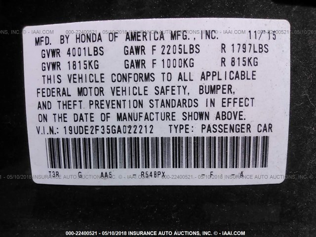 19UDE2F35GA022212 - 2016 ACURA ILX WATCH PLUS MAROON photo 9