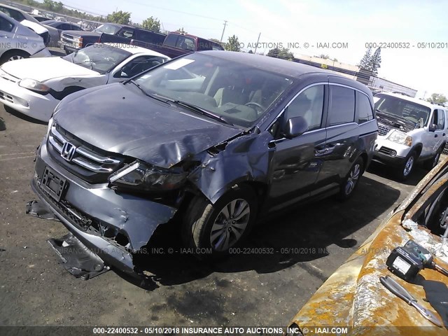 5FNRL5H33HB018631 - 2017 HONDA ODYSSEY SE GRAY photo 2