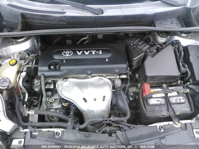 JTLKE50E081004448 - 2008 TOYOTA SCION XB SILVER photo 10