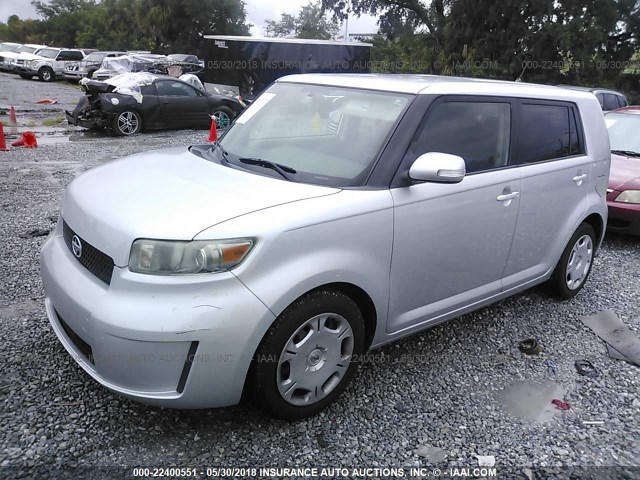 JTLKE50E081004448 - 2008 TOYOTA SCION XB SILVER photo 2