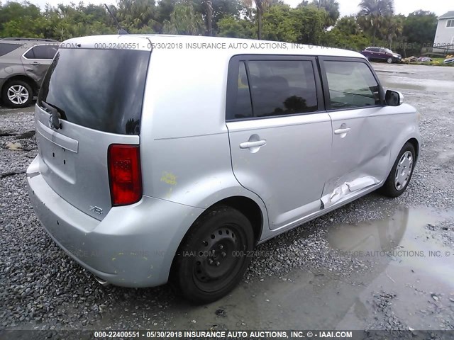 JTLKE50E081004448 - 2008 TOYOTA SCION XB SILVER photo 4