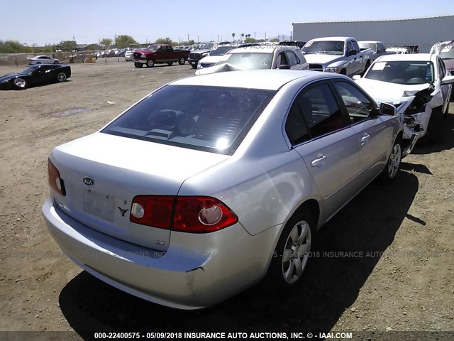 KNAGE123875153149 - 2007 KIA OPTIMA LX/EX SILVER photo 4